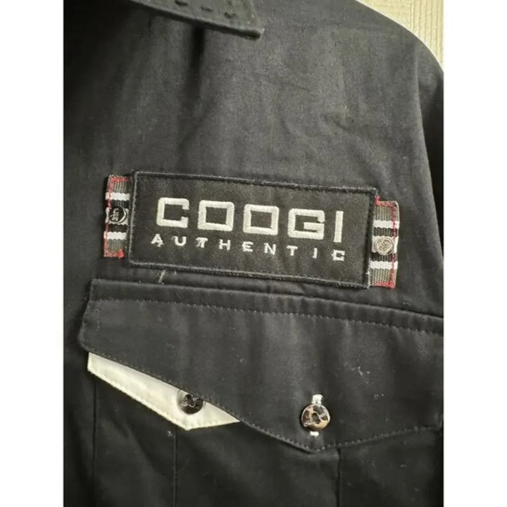 Coogi Luxe Shirt Men's‎ XXL/2XL White/Black Cuff Long Sleeve Button Down Shirt